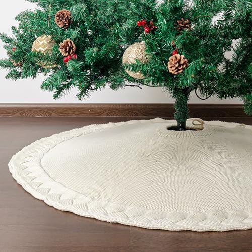 Mr. Pen- Christmas Tree Skirt 48 inches, Knitted Christmas Skirt Tree, Xmas Tree Skirt