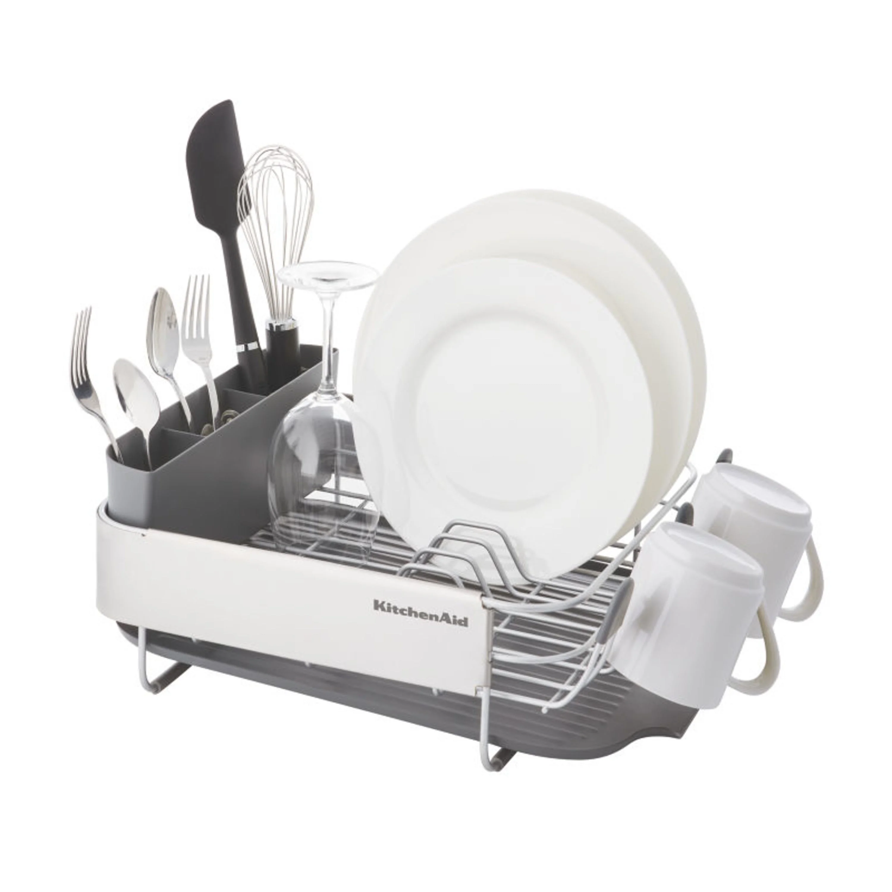 Kitchenaid Stainless Steel Wrap Compact Dish Rack in Satin Gray