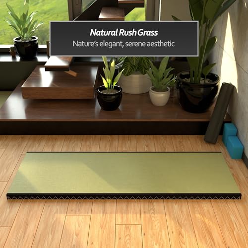 Red Lantern Half Tatami Mat, 1/2 US Queen (30 in x 80 in), Straw