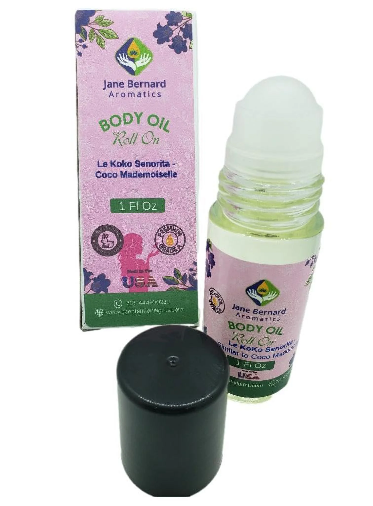 Jane Bernard 1 OZ Perfume Oil 7407 Le Koko Senorita comparable to *Mademoiselle_Type Women Fragrance Body Oil-Affordable Price