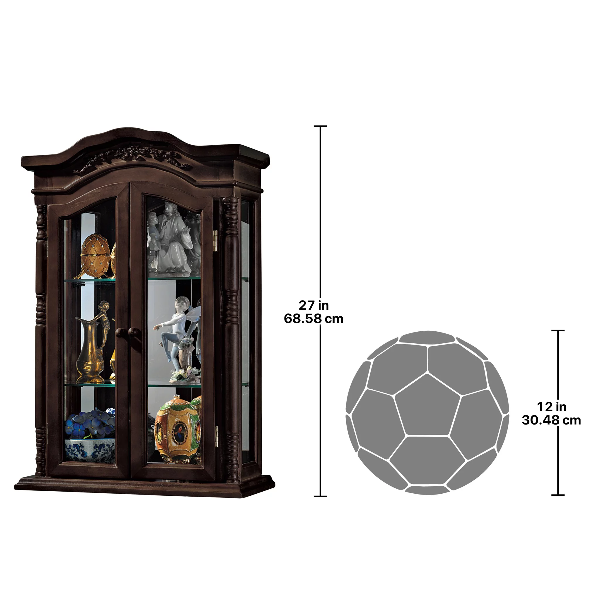 Design Toscano Beacon Hill Hardwood Wall Curio Cabinet