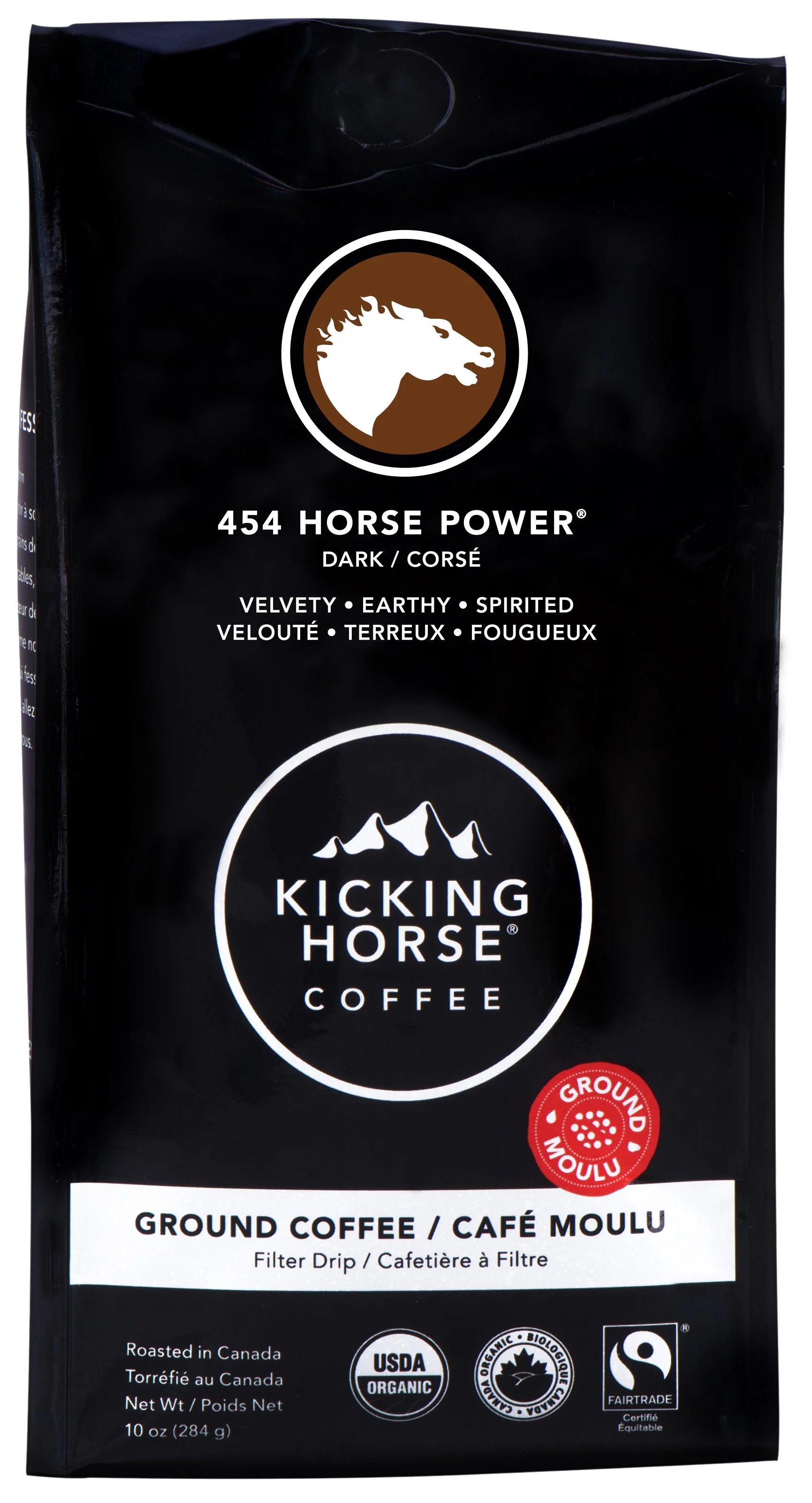 Kicking Horse Coffee, 454 Horse Power, Dark Roast, Ground Coffee, 10 oz