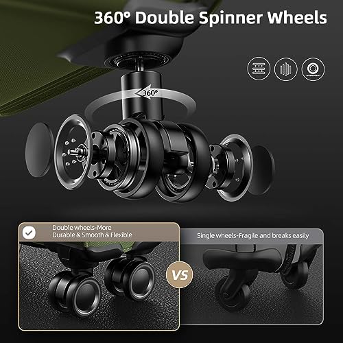 SHOWKOO Luggage Sets 3 Piece Softside Expandable Lightweight Durable Suitcase Sets Double Spinner Wheels TSA Lock Armygreen (20in/24in/28in)