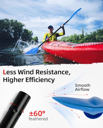 Abahub Adjustable Kayak Paddle 210-230 cm/ 230-250 cm Floating Kayaking Oars Boating Oars Canoeing Oars Black