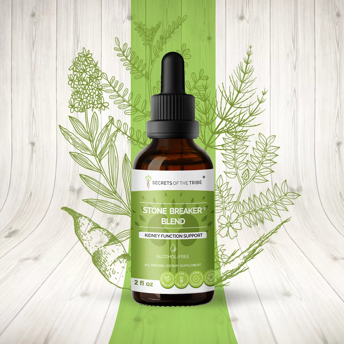 Stone Breaker Blend Alcohol-FREE Extract, Tincture, Glycerite Stonebreaker, Burdock, Yucca, Goldenrod, Horsetail,Tribulus. Kidney Function Support 2 oz