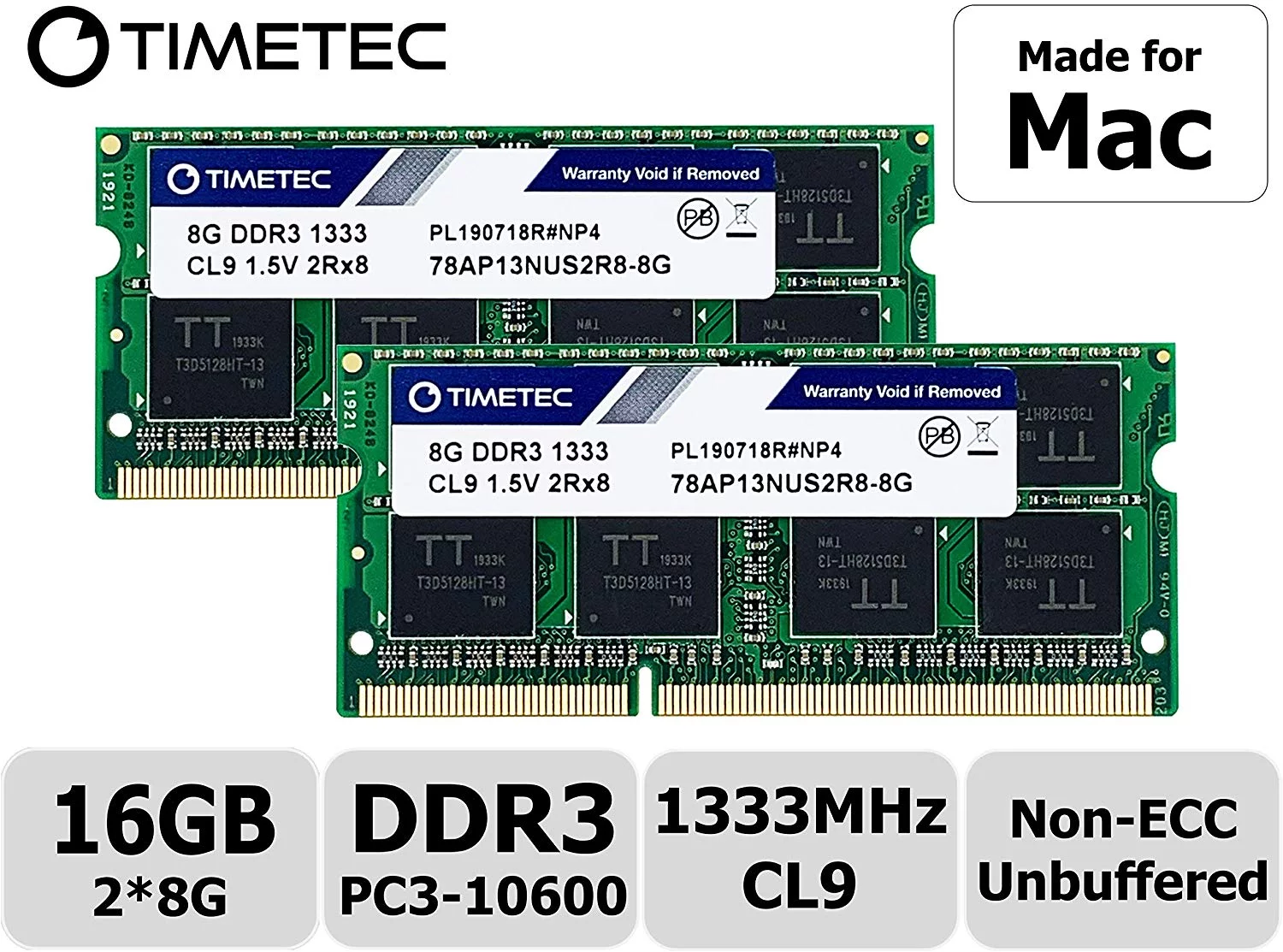 Timetec Hynix IC 16GB KIT(2x8GB) Compatible for Apple DDR3 1333MHz PC3-10600 for Early/Late 2011 13/15/17 inch MacBook Pro, Mid 2010 Mid/Late 2011 21.5/27 inch iMac, Mid 2011 Mac Mini(16GB KIT(2x8GB))