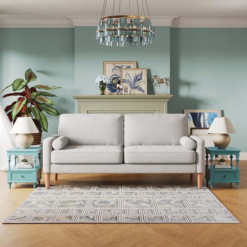 67.7'' Loveseat Sofa, Fabric Modern Loveseat, Wooden Sofa Living Room, Upholstered Living Room Furniture, Tool-Free Assembly,for Living Rooms Or Apartment (Beige)