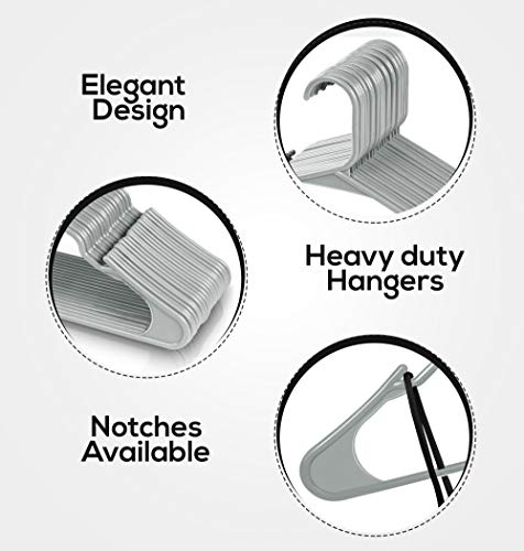 Utopia Home Clothes Hangers 50 Pack - Plastic Hangers Space Saving - Durable Coat Hanger with Shoulder Grooves (White)