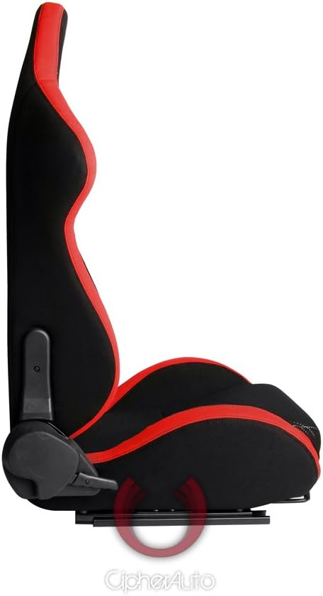 Racing Seats -Red and Black Cloth - Pair