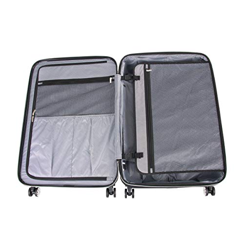 Kenneth Cole REACTION Diamond Tower Collection Lightweight Hardside Expandable 8-Wheel Spinner Travel Luggage, Black, 20-Inch Carry On