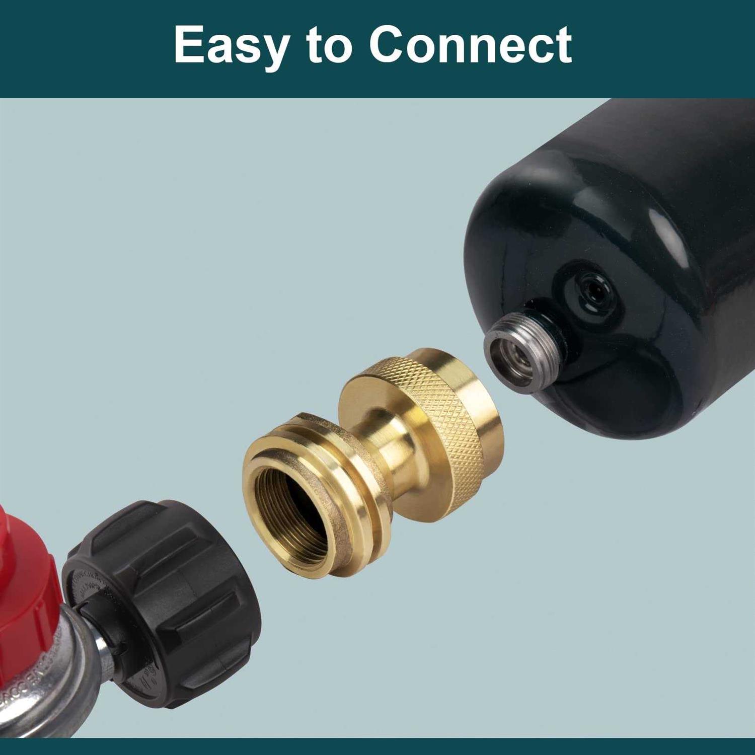 GASPRO 1lb Propane Tank Adapter 20lb to 1lb Converter Hook Up Small Propane Tanks When 20lb Ran Out