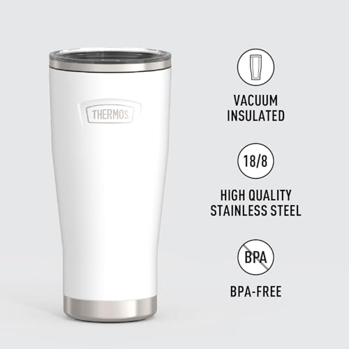 THERMOS ICON SERIES, Stainless Steel Cold Tumbler with Slide Lock, 24 Ounce, Sandstone