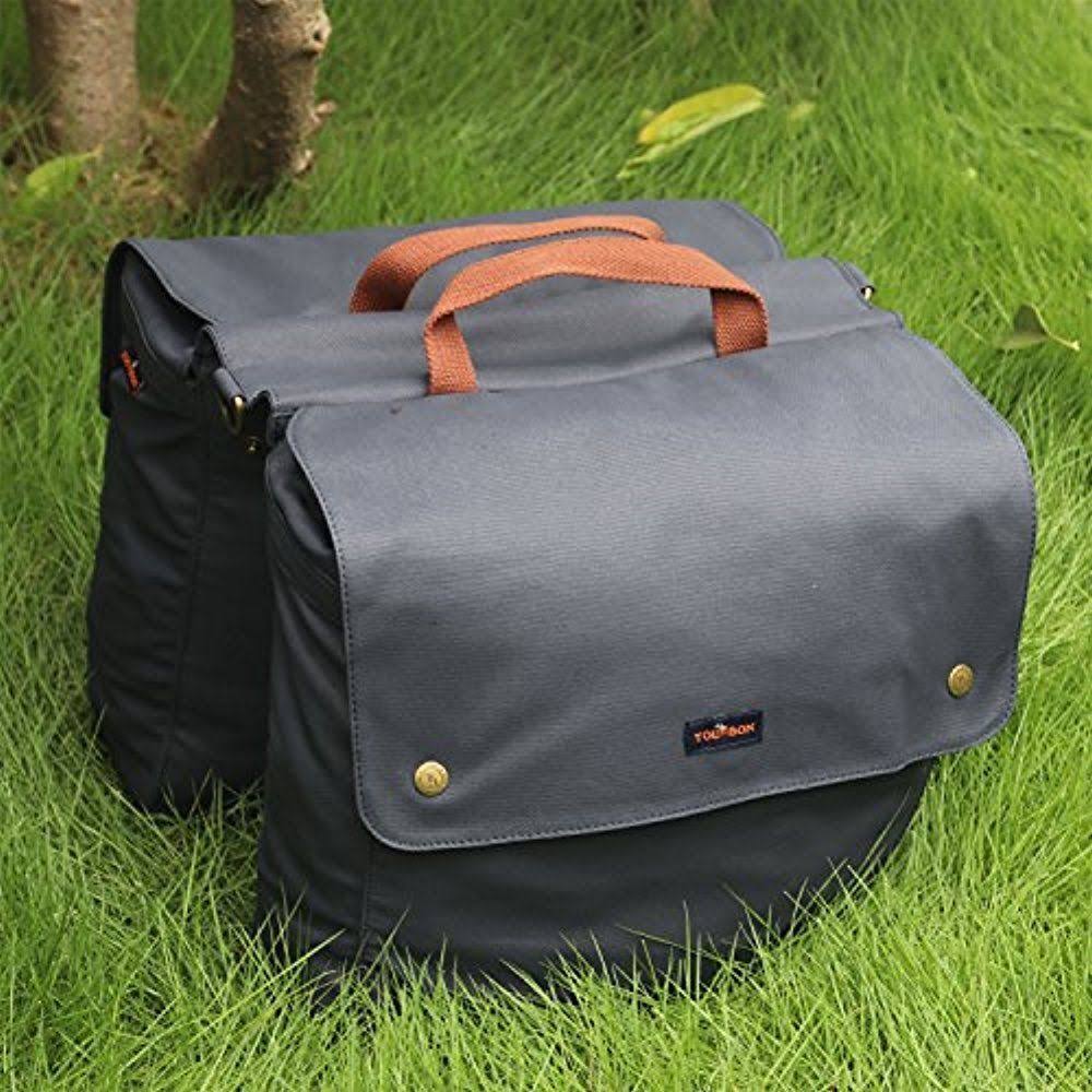 Tourbon Waterproof Canvas Bike Pannier Bag Folding Bicycle Rear Seat