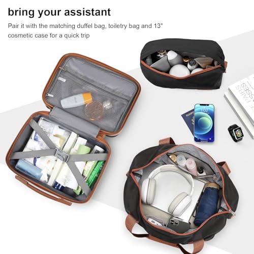 Joyway Carry On Luggage 20 Inch Expandable Suitcase with Spinner Wheel, 4 Piece Hard Shell Luggage Set with TSA Lock(White brown)