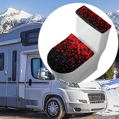 Christmas Bow Bell Toilet Tank Lid Cover and Toilet Seat Lid Cover 2 Pcs Set Toilets Covers with Elastic Cloth Fits Most Toilets Tanks & Lids