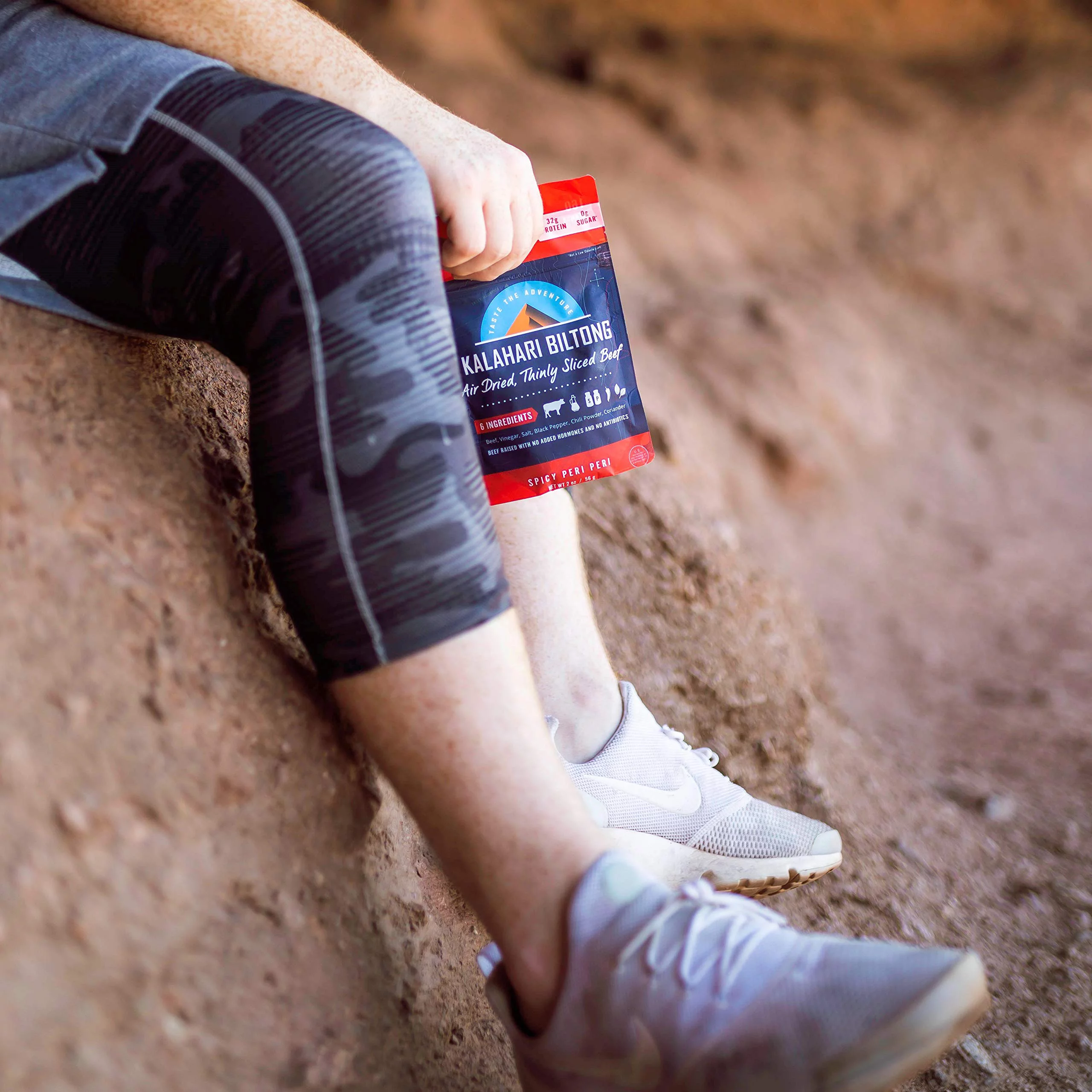 Spicy Peri Peri Kalahari Biltong, Air-Dried Thinly Sliced Beef, 2oz (Pack of 8), Sugar Free, Gluten Free, Keto & Paleo, High Protein Snack