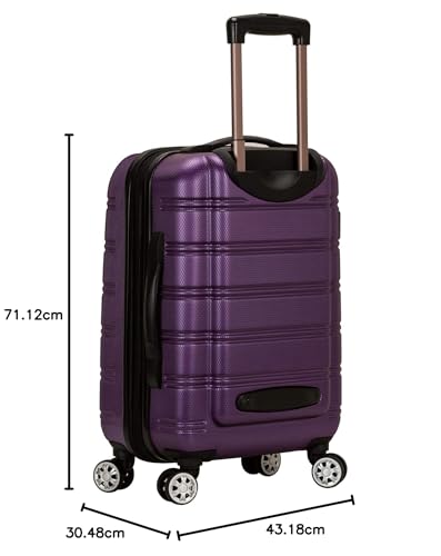 Rockland Melbourne Hardside Expandable Luggage with Spinner Wheels, Blue, Checked Large 28