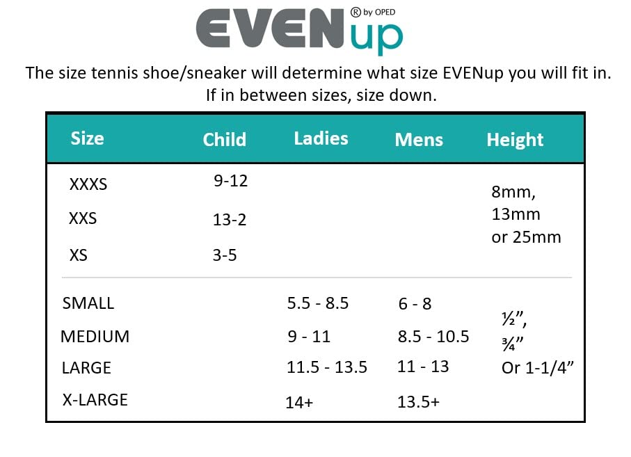 EVENup The Authentic Shoe Balancer Size X-Large for use with Walking Boot or Leg Length Discrepancy. Improves Your gait Using a Variety of Height adjustments. Black
