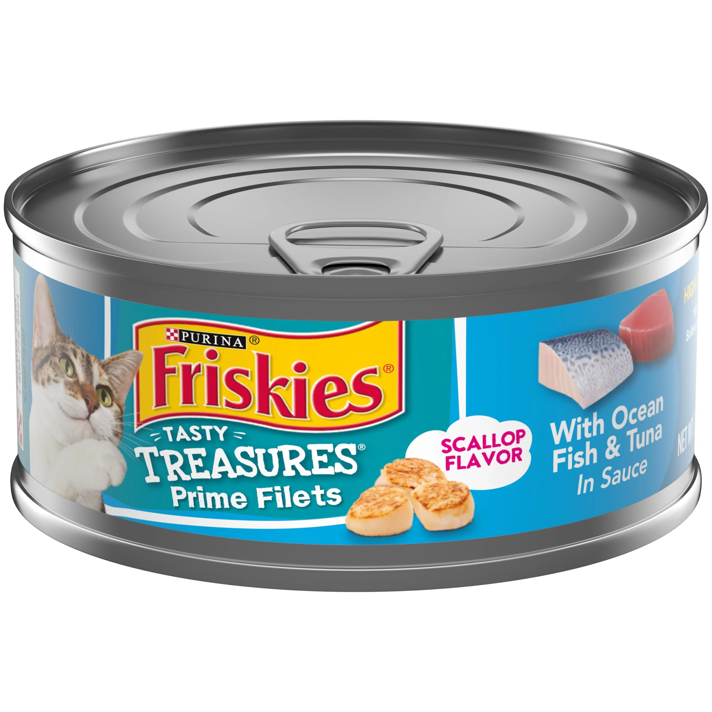 Purina Friskies Tasty Treasures Prime Filets Wet Cat Food Tuna, 5.5 oz Cans (24 Pack)