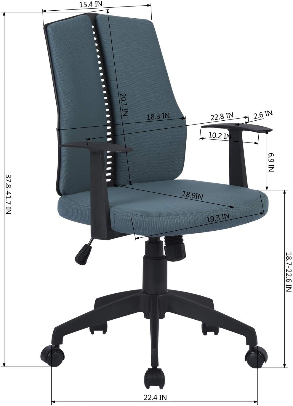 Home Office Ergonomic Desk Swivel Rolling Computer Executive Chair, Dark Blue