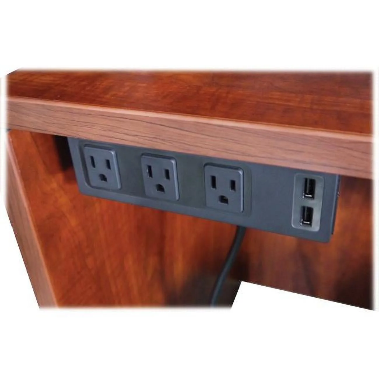 Lorell  AC Power Center Outlet Under Plastic Desk - Black