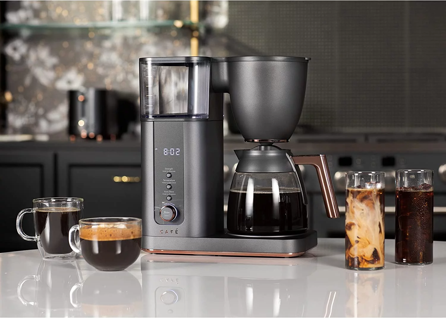 Café Specialty Drip Coffee Maker | 10-Cup Glass Carafe | WiFi Enabled Voice-to-Brew Technology | Smart Home Kitchen Essientials | SCA Certified, Barista-Quality Brew | Matte Black