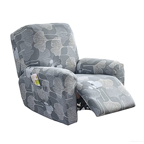 Eco-Ancheng Recliner Slipcovers 4-Pieces Lazyboy Recliner Covers Recliner Couch Covers Recliner Chair Cover Non Slip Reclining Slipcovers with Storage Pockets Furniture Protector for Living Room