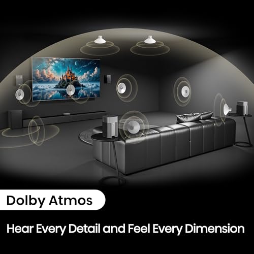 Hisense HT Saturn 4.1.2Ch Sound Bar with Wireless Subwoofer, Dolby Atmos, DTS:X, Bluetooth 5.3, EzPlay, 4K HDMI Pass Through, Roku TV Ready, HDMI/AUX/ARC/Optical/USB, 5 EQ Modes, Hi Concerto