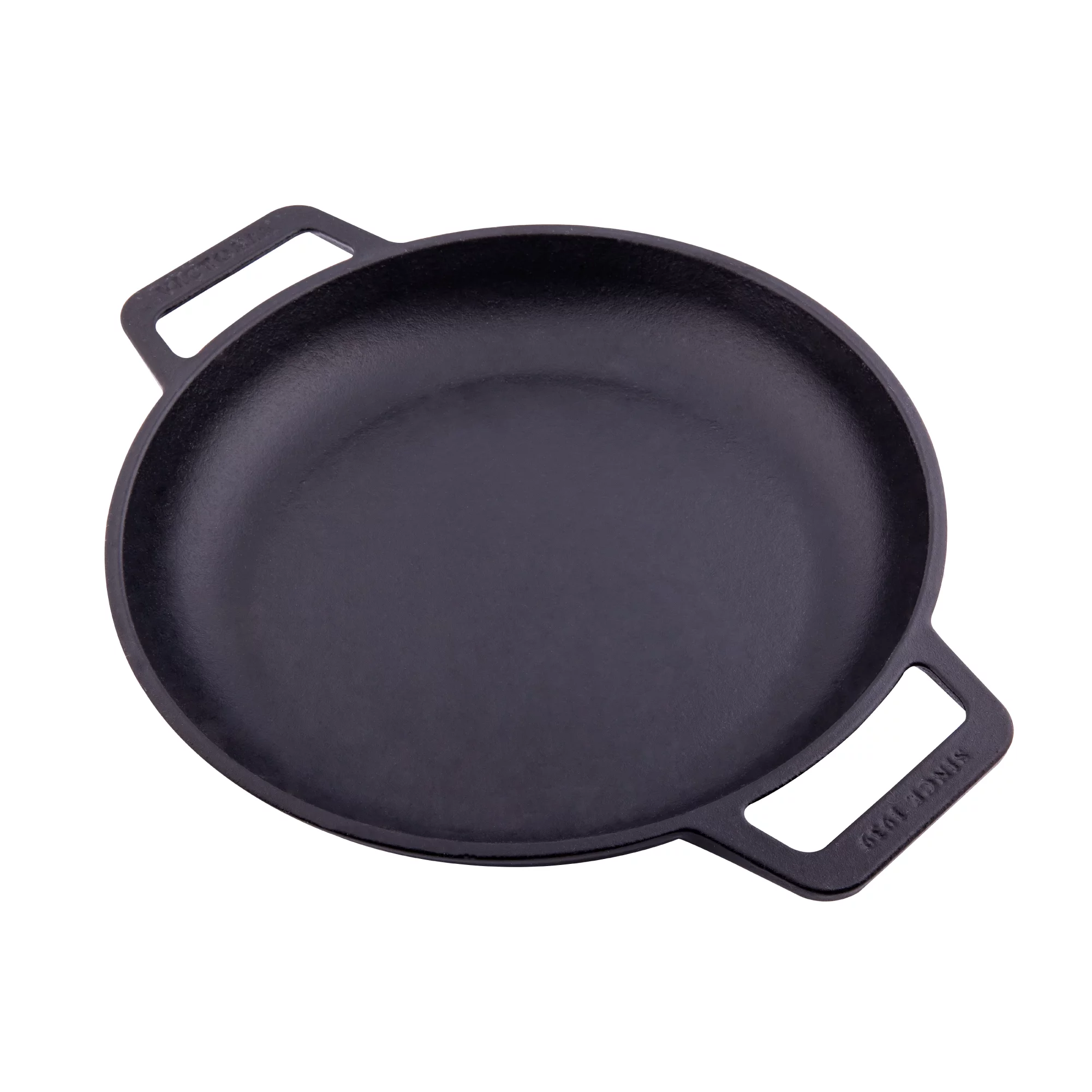 Victoria 10-Inch Cast Iron Round Skillet with Double Loop Handles, Made in Colombia