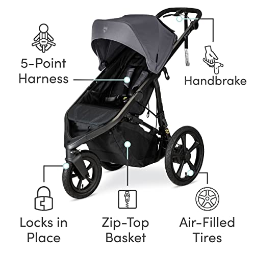 BOB Gear Wayfinder Jogging Stroller with Independent Dual Suspension, Air-Filled Tires, and 75-Pound Weight Capacity