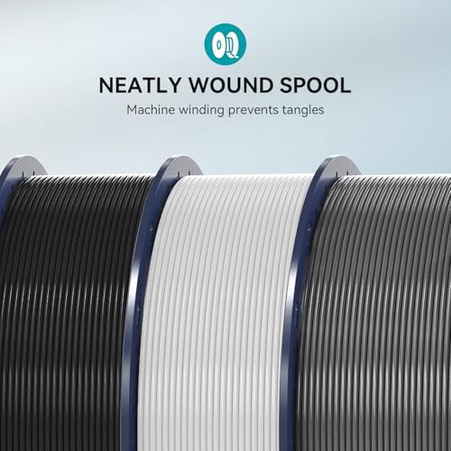 PETG Filament 1.75mm 2025 Upgrade Spool Compatible with Bambulab Refill Filament, 2kg(4.4lbs) SUNLU PETG 3D Printer Filament, 1.75mm Dimensional Accuracy +/- 0.02mm, Black+Black Bundle