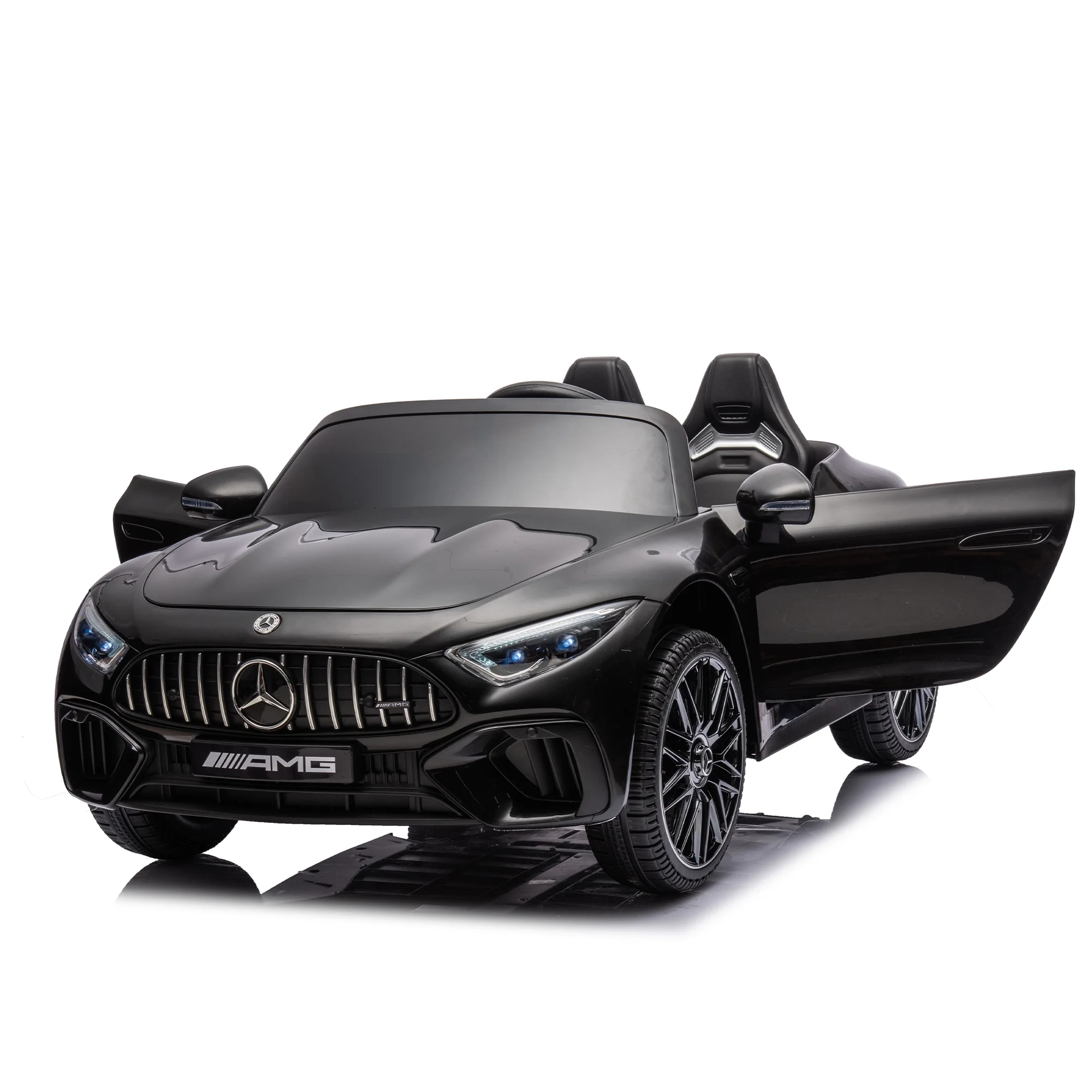 Licensed Mercedes-Benz SL63 24V Ride on Car, Electric Toy for Kids w/Parent Remote Control, LED Lights, Hidden Training Wheels, Bluetooth, Battery Powered Electric Vehicle- Black