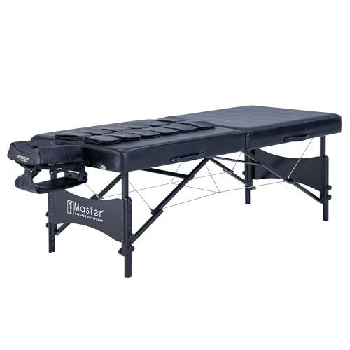 Master Massage 30” Monaco Airwave Full Body Stretching Portable Massage Table with Airbags 3D Lumbar Traction for Professional & Home Use Chiropractic Table (Black)