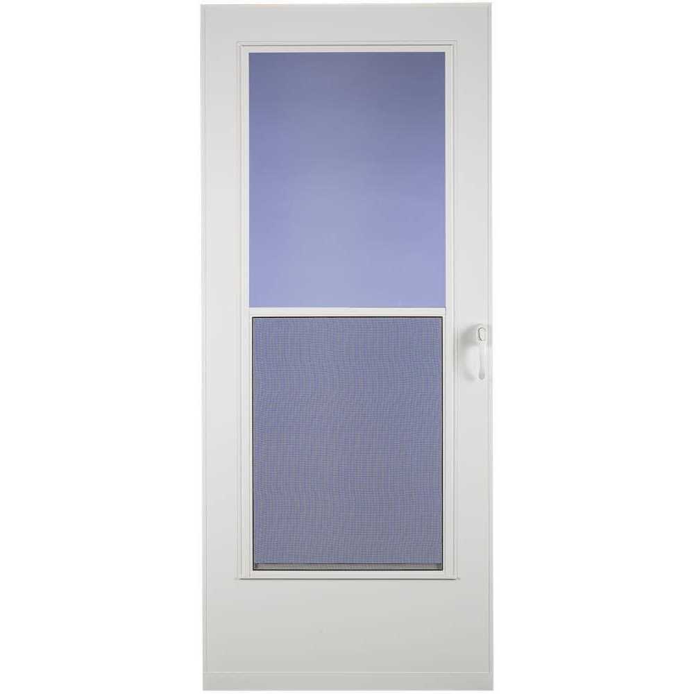 Larson Mobile Home White Mid-View Wood Core Storm Door	Larson Mobile Home White Mid-View Wood Core Storm Door