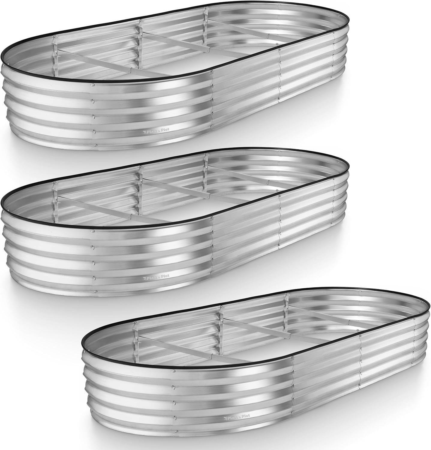 Galvanized Raised Garden Beds Outdoor // 8×4×1 ft Planter Raised Beds for Gardening, Vegetables, Flowers // Large Metal Garden Box (Silver) // Patent Pending Tool-Free Assembly