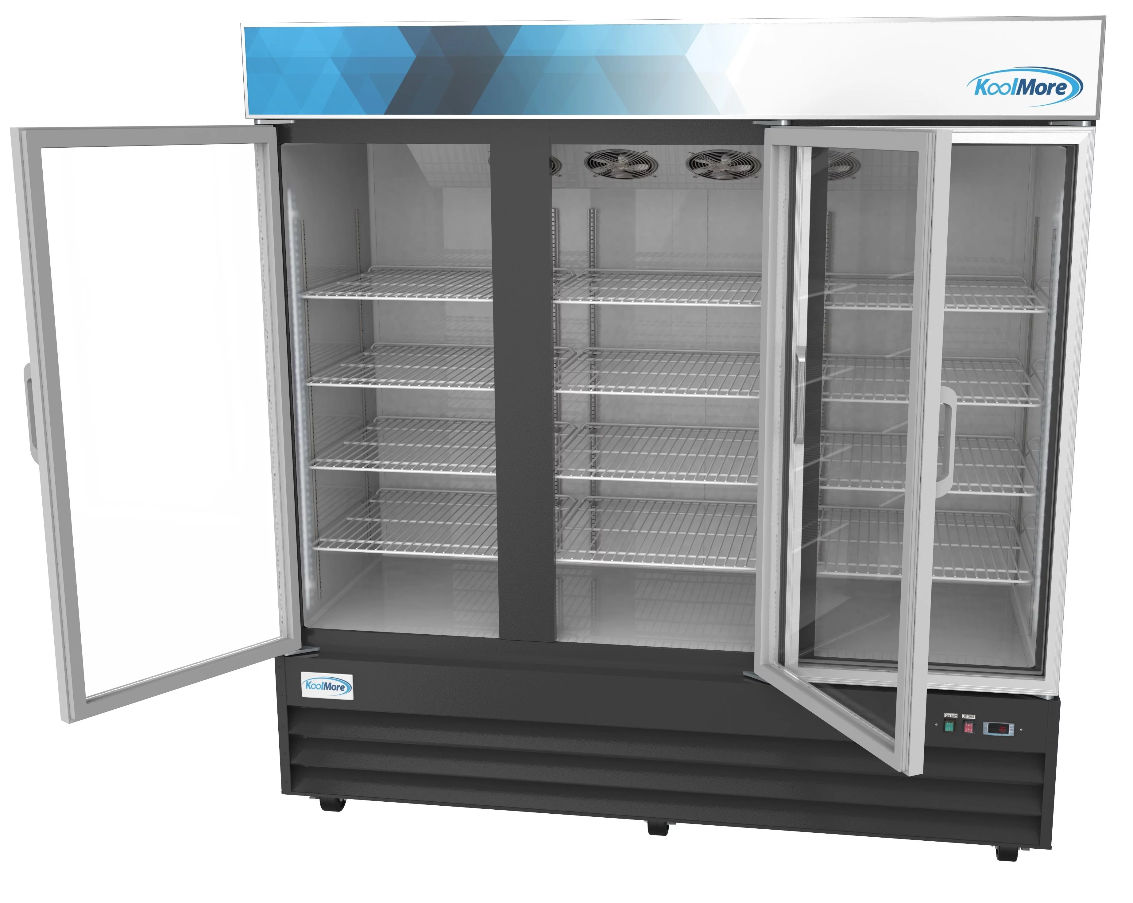 Koolmore 78 in. Three Glass-Door Merchandiser Refrigerator - 53 Cu ft.