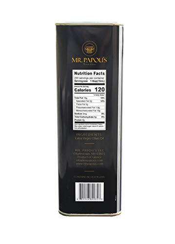 Mr. Papou's | Extra Virgin Olive Oil | First Cold Pressed | Family Owned | Harvested in Greece | 3 Liter - 101.4 fl oz (3 Liter)