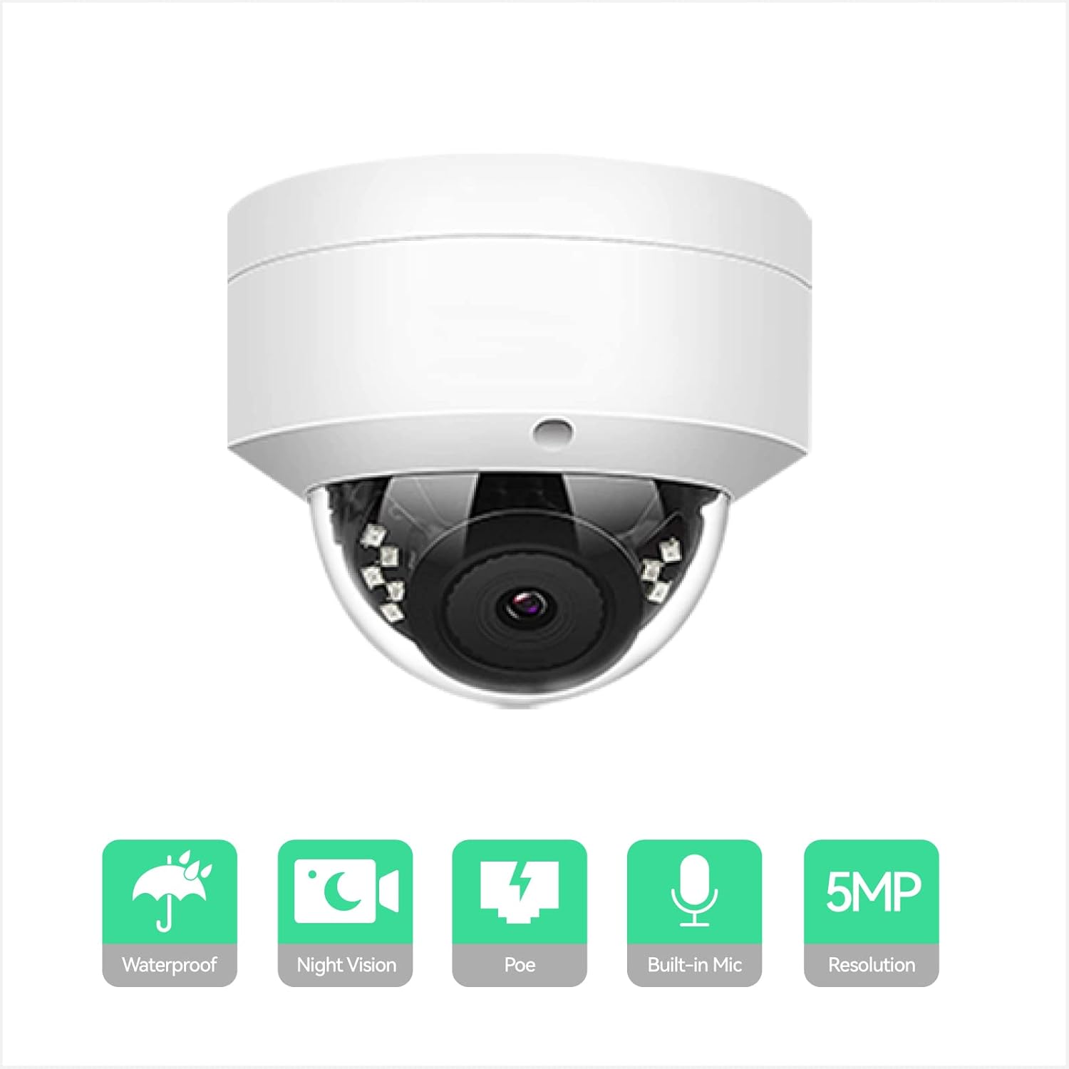 LINOVISION NDAA Compliant 8CH 4K IP Security Camera System with (4) Pairs POE IP Over Coax Converters, (4) 5MP POE IP Dome Cameras, Upgrade Analog Camera System Without Replacing RG59 Coaxial Cable