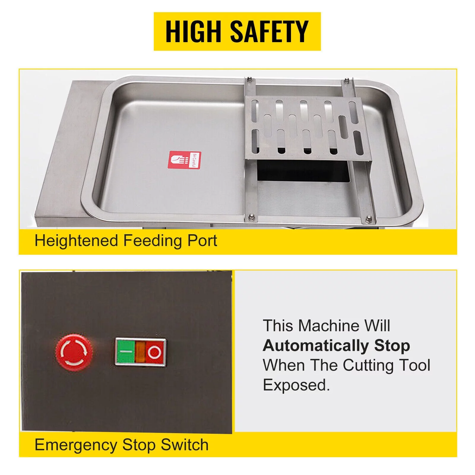 FETCOI Commercial Meat Slicer Meat Cutting Machine 3mm Thickness 500kg/h Meat Cutter