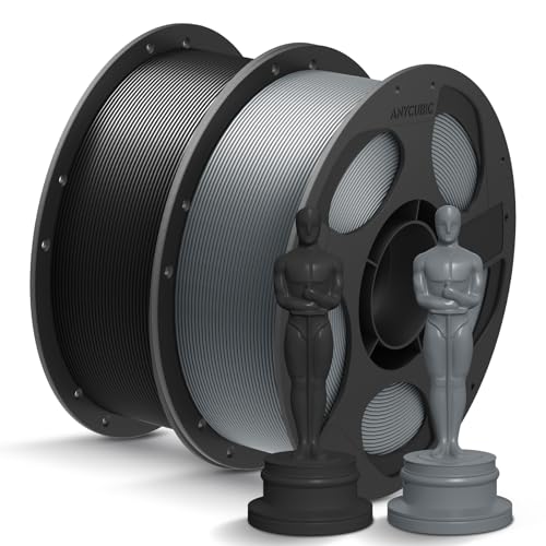 ANYCUBIC PLA+ 3D Printer Filament Bundle, PLA Plus 1.75mm Dimensional Accuracy +/- 0.02mm, Fit Most FDM 3D Printers, 1KG Spool, 2KG Gray+Gray