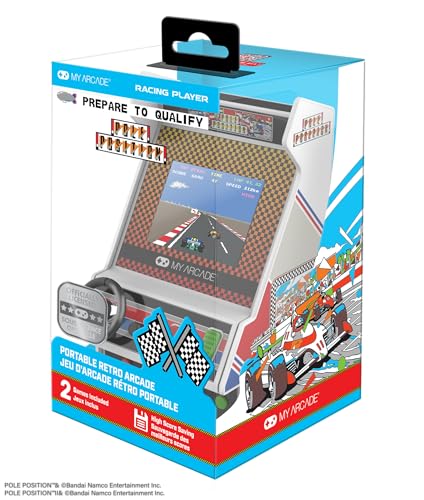 My Arcade Pole Position Racing Player: Retro Mini Arcade Game Console with 2 Games, Real Racing Controls, Gifts for Adults,Full Color Screen