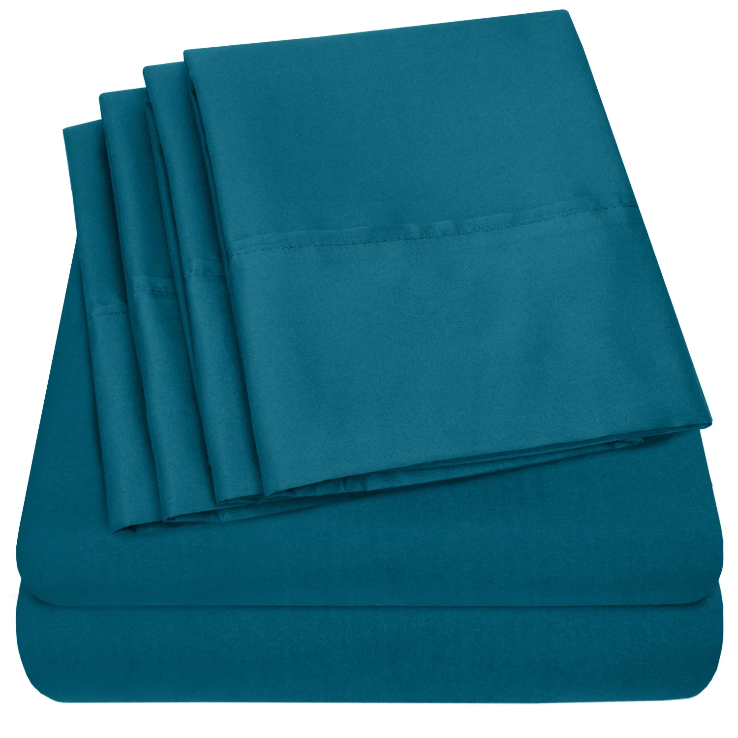 Sweet Home Collection 6-Piece Double Brushed Microfiber, Ultra Soft Sheet Set - Queen, Teal
