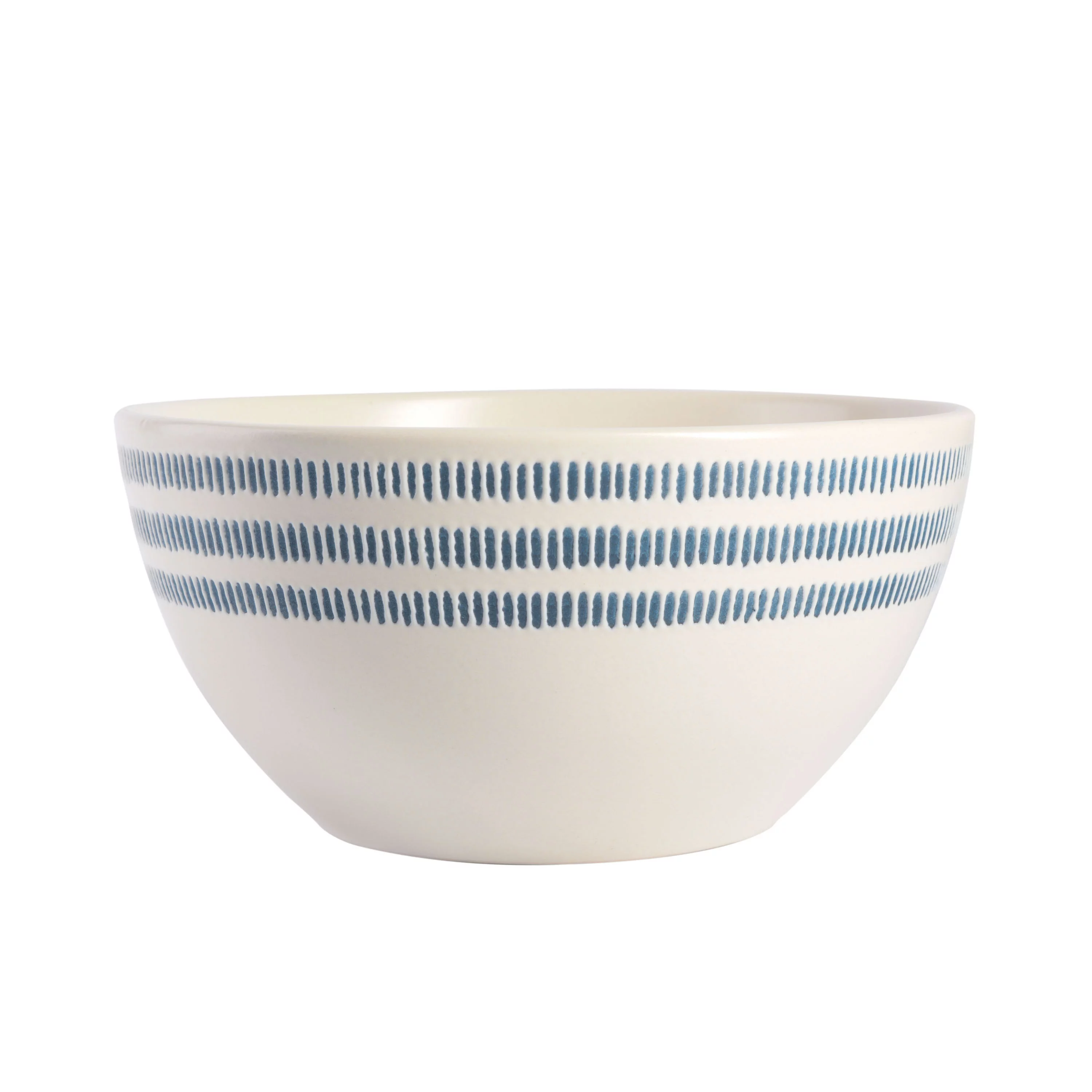 Gap Home 16-Piece Striped Rim White Stoneware Dinnerware Set