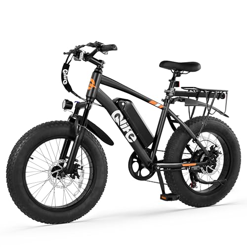 Racer Fat tire Electric Bike for Adults - 28MPH Mountain Ebike with Peak 1200W Brushless Motor, 499Wh Removable Battery, 20X4.0 Tire Step Over E-MTB with 7-Speed