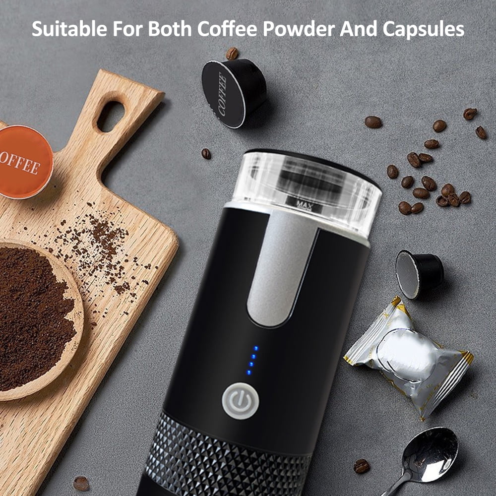 Wireless Electric Espresso Machine by moobody - Portable Coffee Maker for Car, Home, and Office with Mini Rechargeable Capsule Design and 170mL Capacity