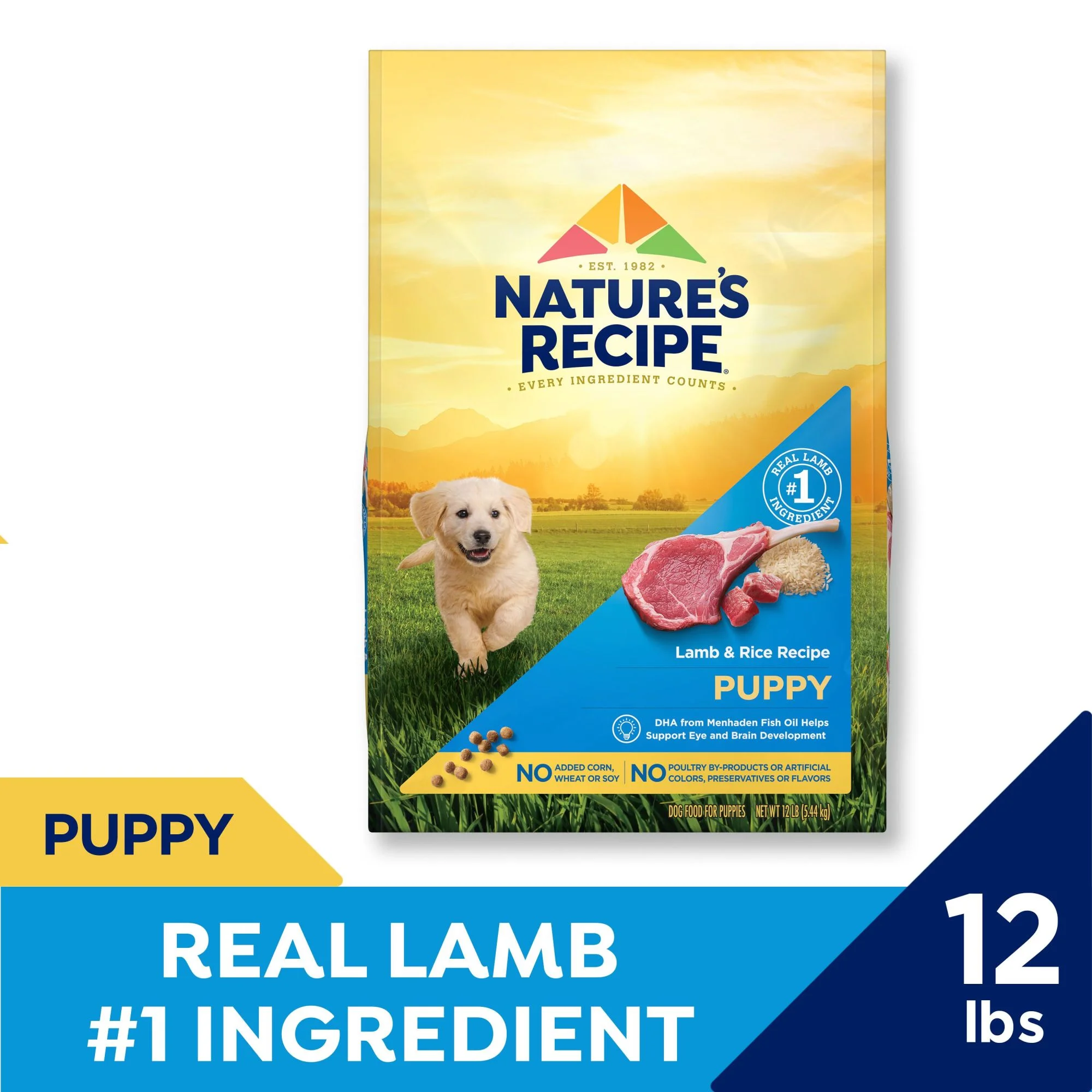 Nature’s Recipe Puppy Food, Lamb & Rice Flavor Recipe, Dry Dog Food 12 lb Bag