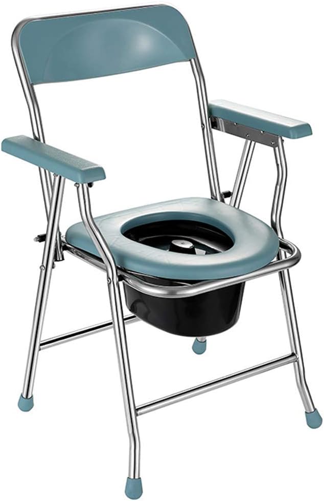 KOHARA Commode Chair Bathroom Safety Frame Toilet Seat Shower Chair Folding Toilet Chair Bedside Potty Chair for Elderly Seniors, Disabled, Handicapped