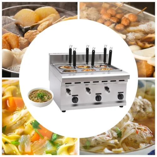 6-Hole Commercial Electric Noodle Cooker Pasta Cooking Machine for Restaurant
