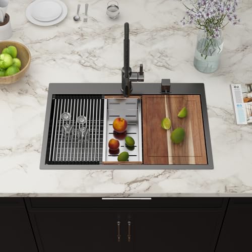 25 Inch Utility Laundry Sink Drop In 16 Gauge Stainless Steel Single Bowl Laundry Room Sink Laundry & Utility Room Kitchen Sinks 25