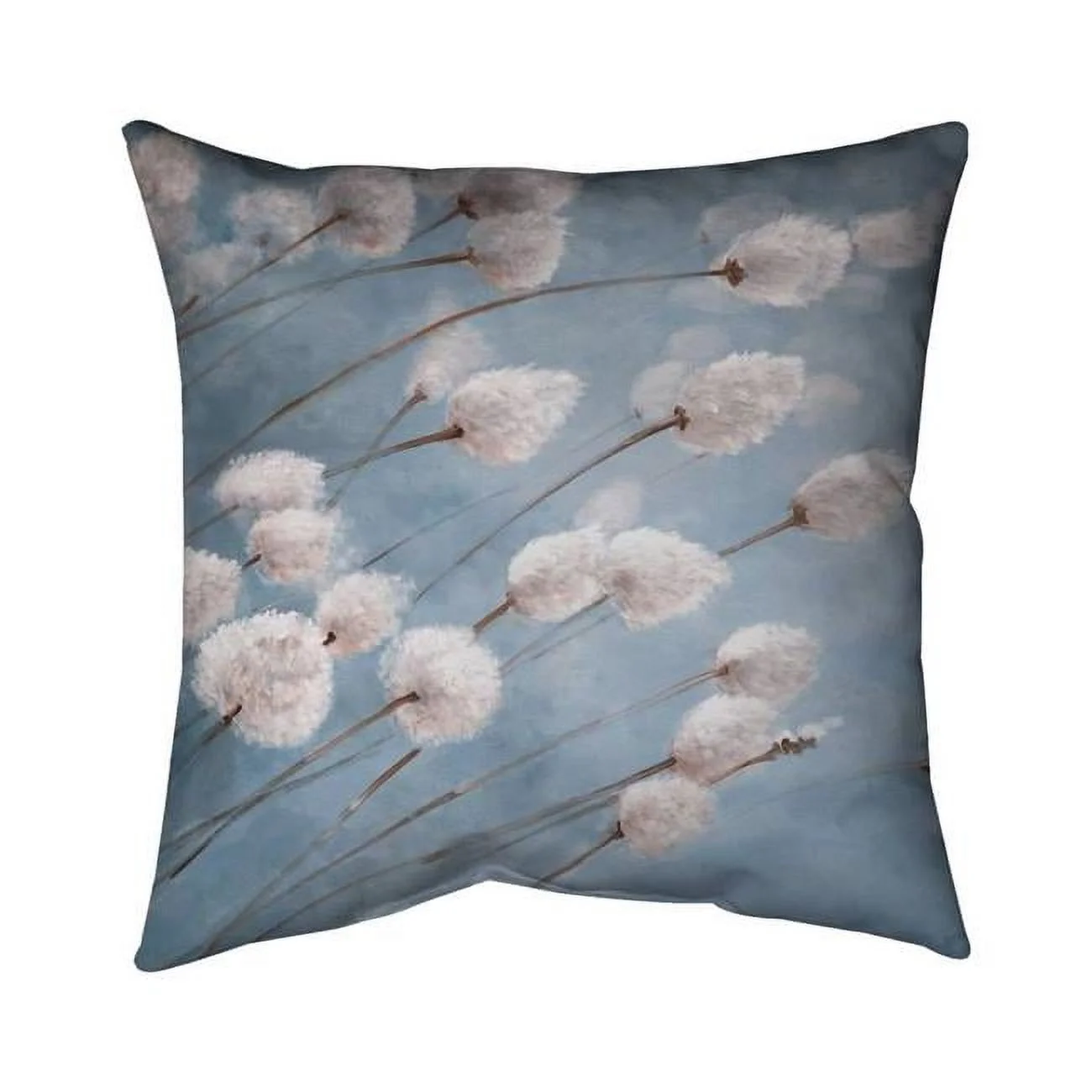 Begin Home Decor  16 x 16 in. Delicate Cotton Flowers-Double Sided Print Outdoor Pillow Cover